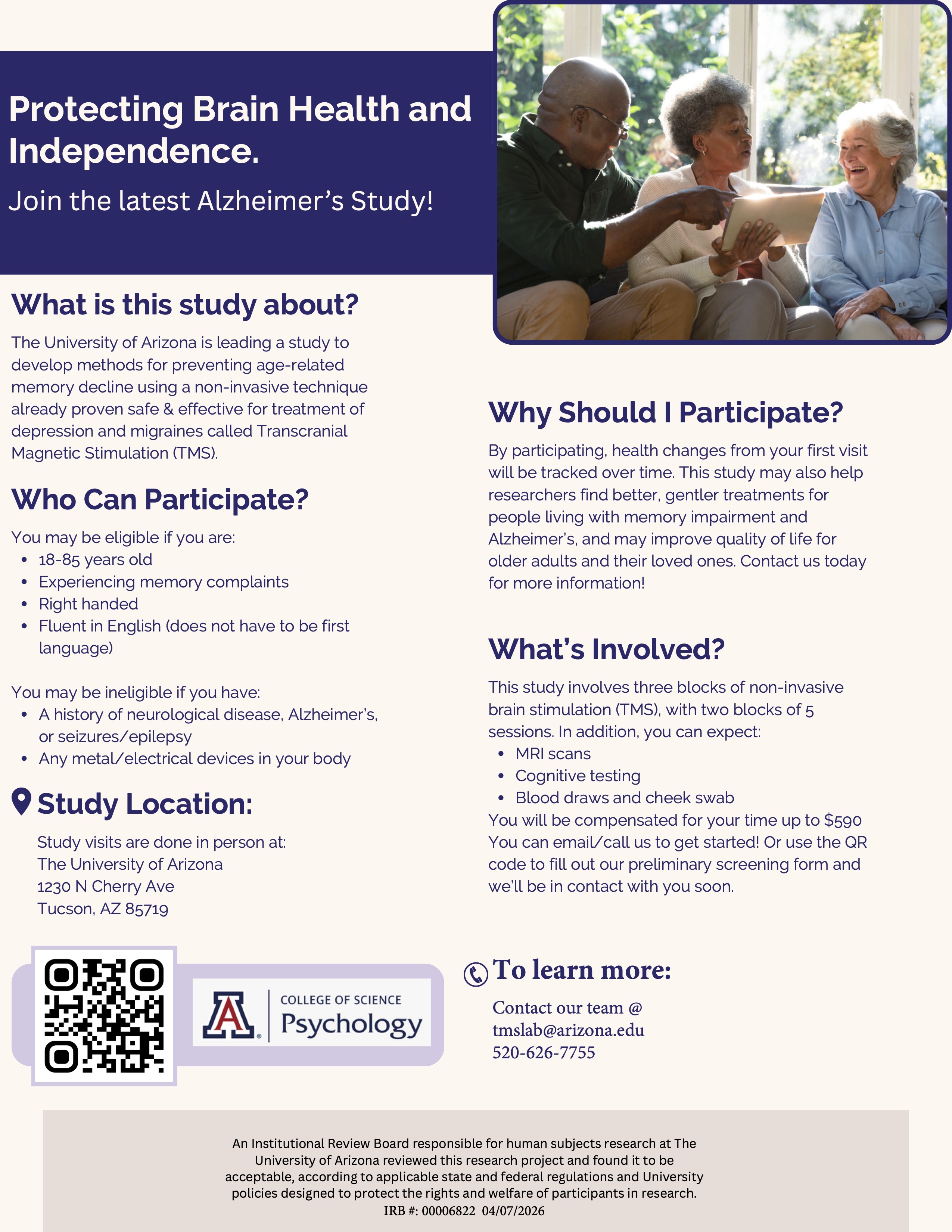 Glymphatic TMS Study recruitment flyer